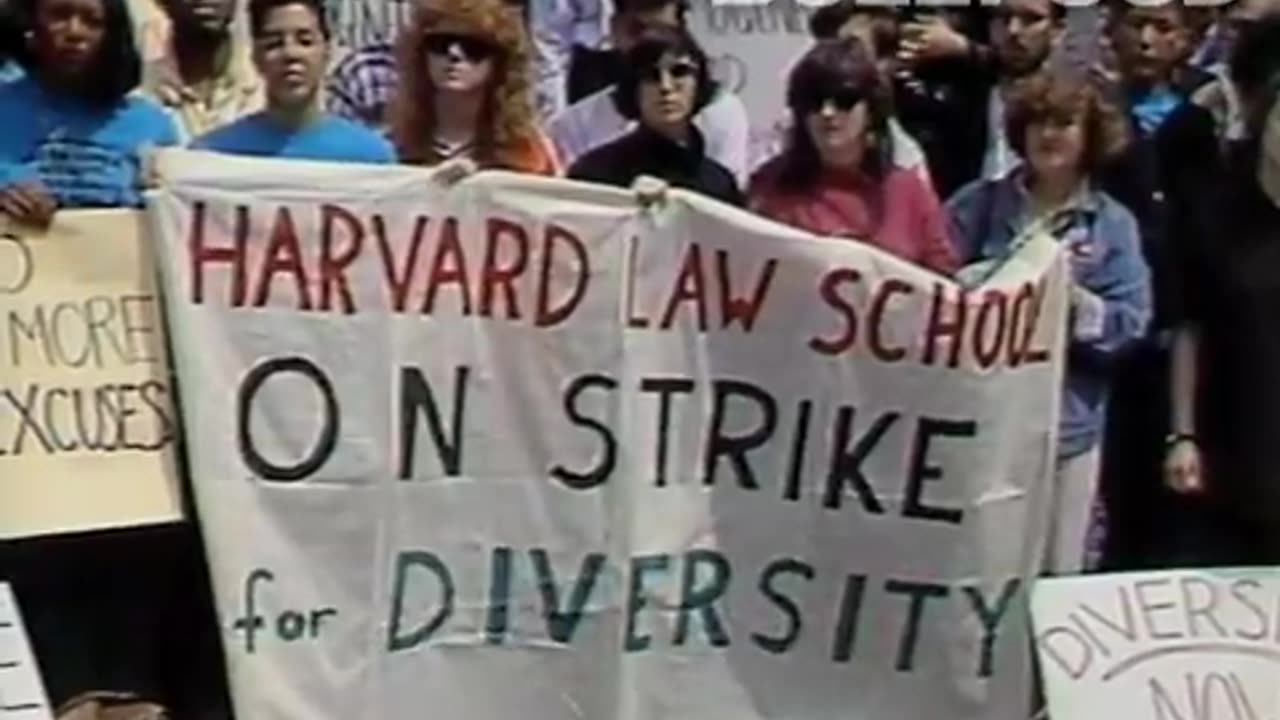 Obama Protesting at Harvard 1991 (on strike for diversity)