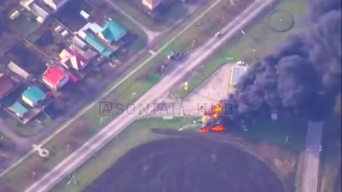 Massive Fire at Russian Drone and Munitions Depot in Belgorod