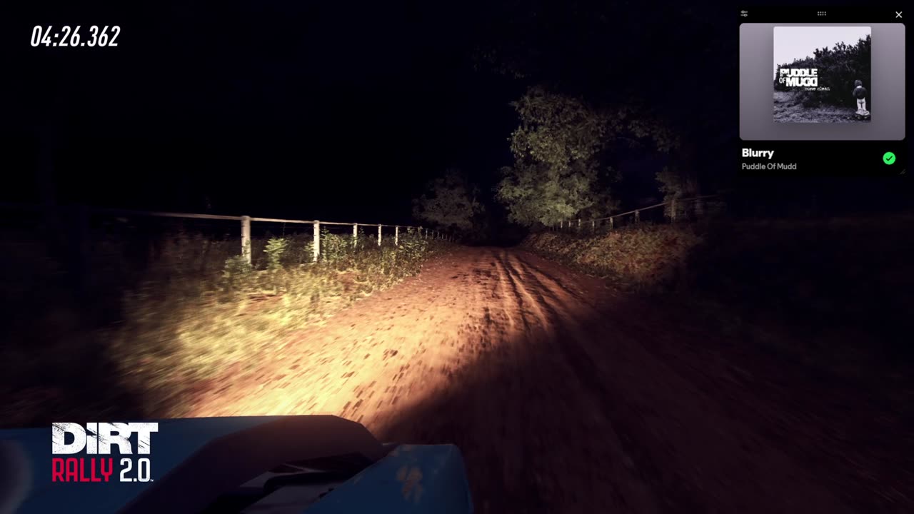 DiRT Rally 2.0 replay - Monaro Australia at night with Puddle of Mudd