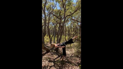 yoga flow in the forest