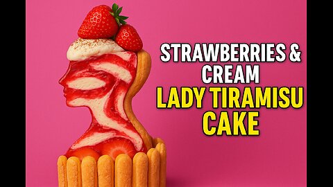 🍓 Strawberries & Cream Lady Tiramisu Cake — The Science of Indulgence