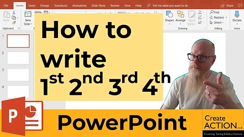 How to write 1st 2nd 3rd in PowerPoint