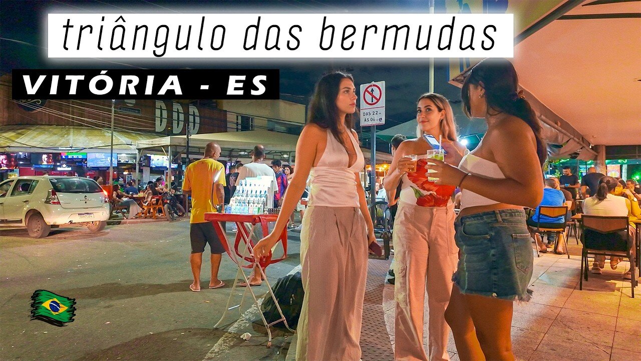 Walking Triângulo das Bermudas: Nightlife Tour — Vitória, Espírito Santo 🇧🇷 Brazil 【 4K UHD 】