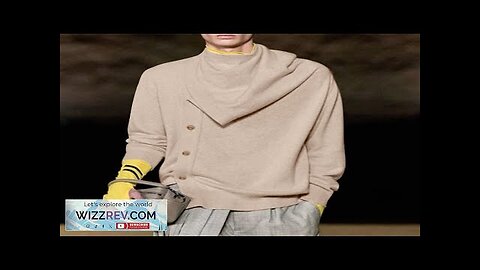 INCERUN Mens Draped Collar Design Long-Sleeve Sweater Comfortanle Solid Color Tops Review