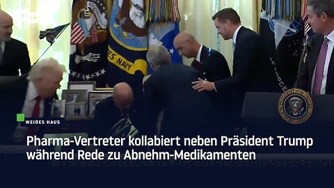 Pharma-Vertreter kollabiert neben Präsident Trump während Rede zu Abnehm-Medikamenten