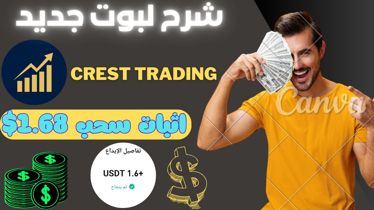 شرح ومراجعة لمنصة ربح جديدة لربح 1.68$ يوميا من خلال موقع Crest Trading | عرض لنتائج السحب