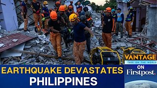 Dramatic Footage: Bell Tower Crumbles as 6.9 Quake Devastates Philippines | Vantage on Firstpost