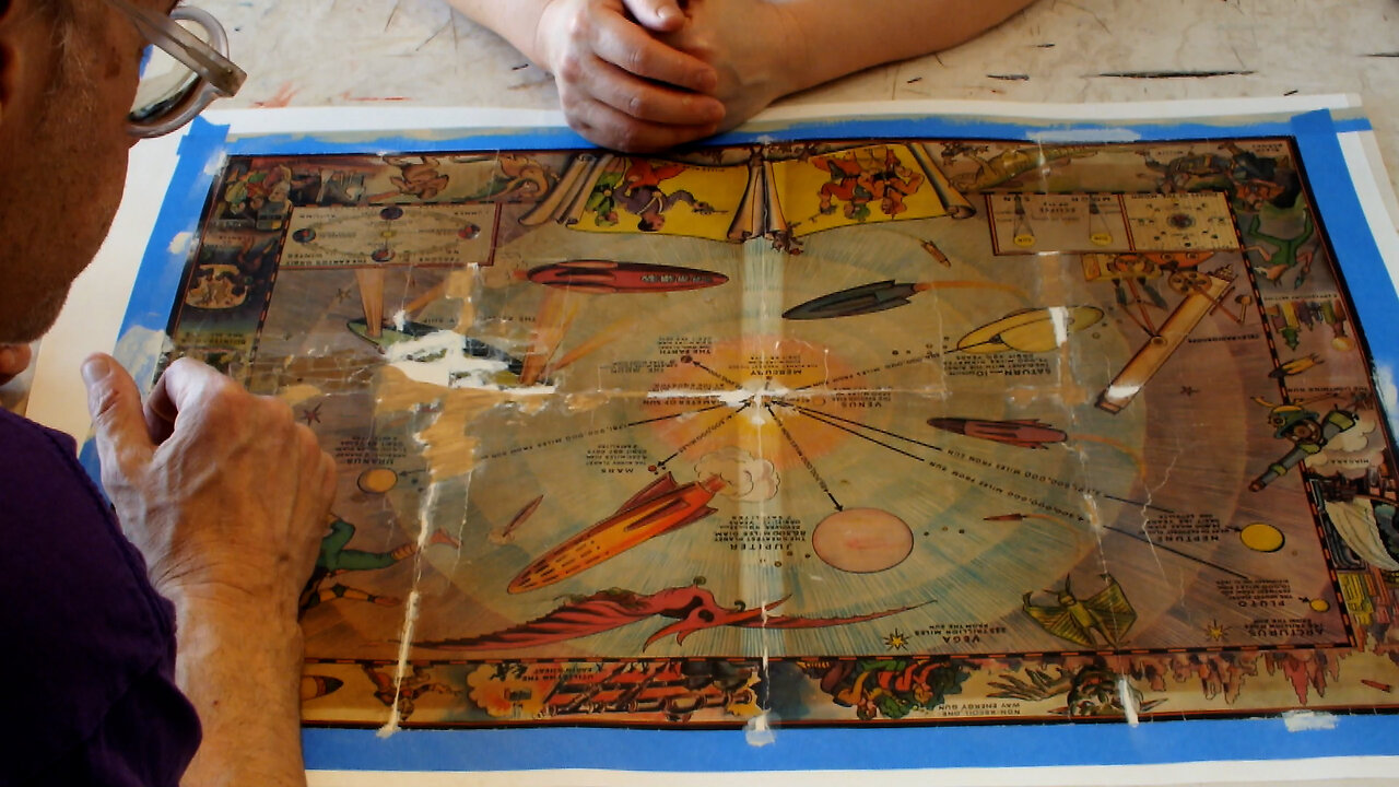 RESTORING BUCK ROGERS 1933 Solar System Map Poster FIX