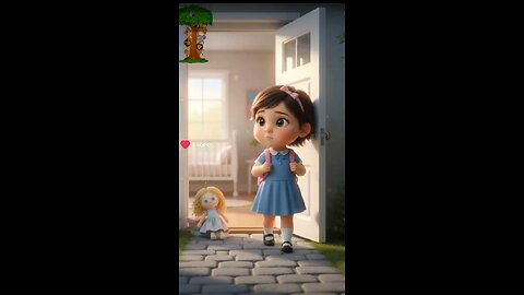 The girl went to school every day, leaving the doll at home.