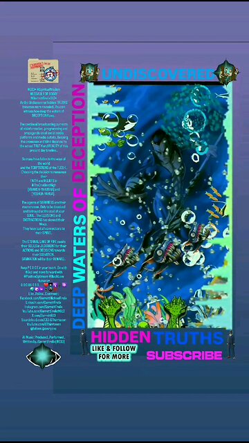 ▪︎UNDISCOVERED HIDDEN TRUTHS/DEEP WATERS OF DECEPTION▪︎