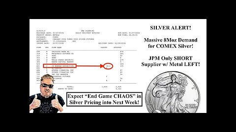 BIX WEIR | SILVER ALERT! Massive 8Moz Physical Silver Delivery on COMEX! JPM Only SHORT Supplier!