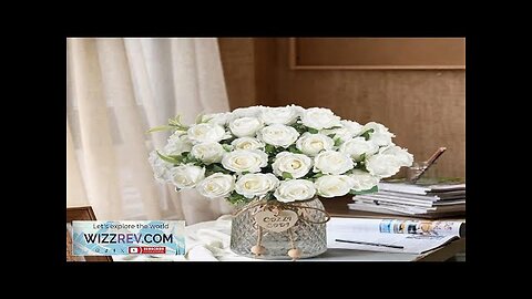 Artificial Flower Ten Head Silk White Rose Bundle Scrapbook Valentine Wedding Outdoor Review