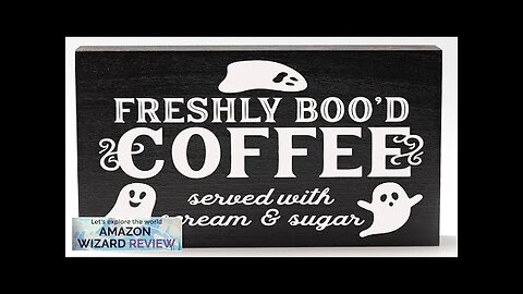 Freshly Booed Coffee Sign Halloween Coffee Bar Decor for Halloween Kitchen Decor Review