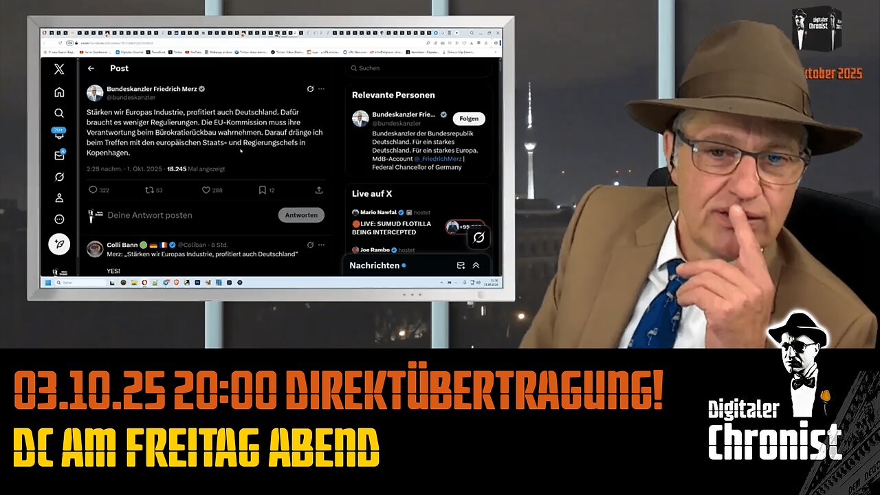 Aufzeichnung vom 03.10.25 Direktübertragung! DC am Freitag Abend