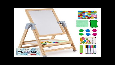 VEVOR 2-in-1 Kids Art Easel Double-Sided Wooden Magnetic Whiteboard Chalkboard Review