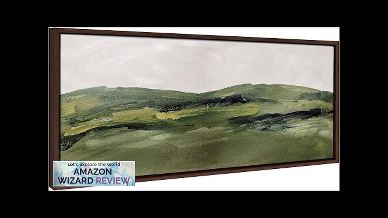 Kate and Laurel Sylvie Green Mountain Landscape Framed Canvas Wall Art by Review