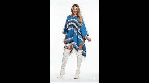 🎃🦃❣️🌲🍾🎇☃️🩵BABY BLUE🩵Sharpshooter Clint Eastwood Style Western Party Diamond Design Poncho🩵🎃🦃🌨️🌲🍾🎇☃️