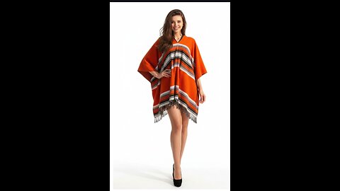 🧡🦃🌨️🌲🍾🎇☃️🧡ORANGE🧡Sharpshooter Clint Eastwood Style Western Party Diamond Design Poncho🦃🌨️🌲🍾🎇☃️