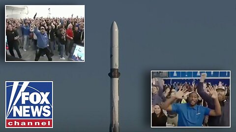 CROWD GOES WILD after successful rocket launch