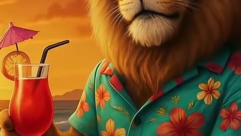 When the King Needs a Vacation🦁🌴😂#shorts #creative #funny #Ai #PoWAi #viral