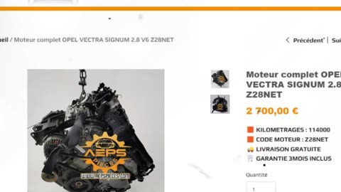 AEPSPIECES.COM - Moteur complet OPEL VECTRA SIGNUM 2.8 V6 Z28NET