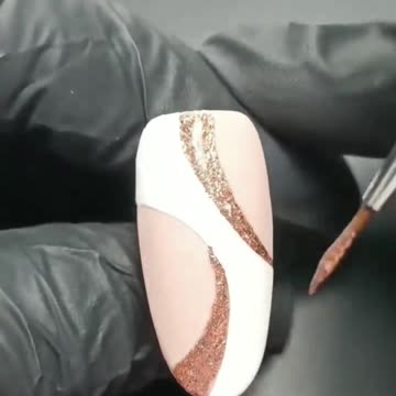 Waves of colorful white & glitter brown