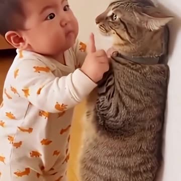 Cute Baby & Cat Funny Videos 😂😂😂