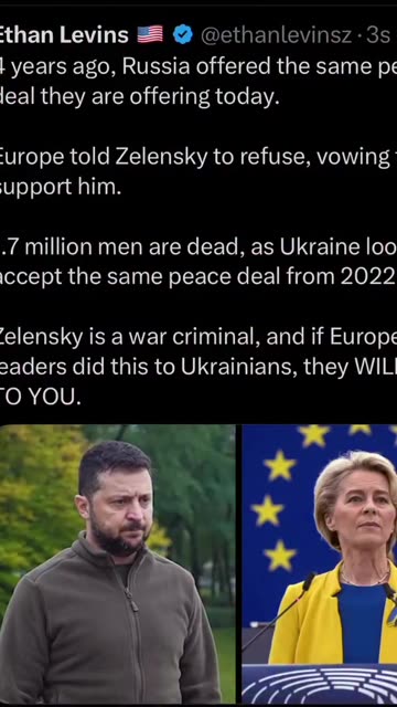 1.7 million Ukrainians are dead, because Europe wanted to “weaken” Russia.