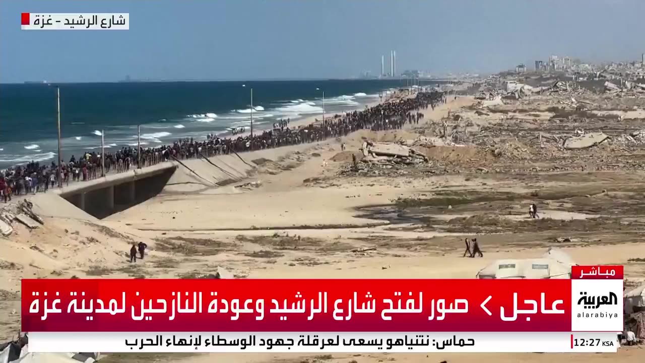 Tens of thousands of Palestinians return to northern Gaza