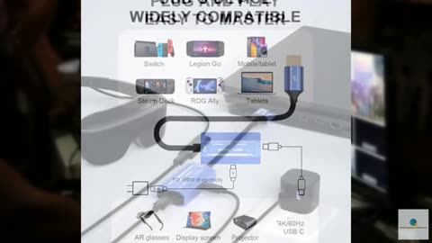 Hdmi to USB c Adapter 4K60Hz 100W Charging ar Glasses for xreal hub/xreal one pr