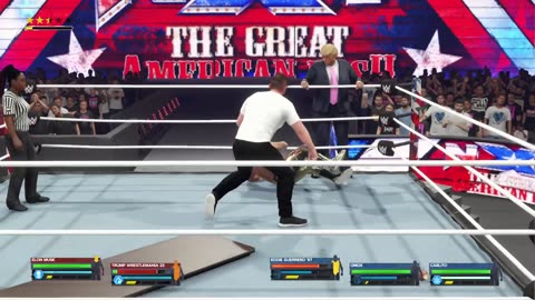 Trump and Elon VS Omos. Eddie Guerrero. and Carlito - WWE 2K24