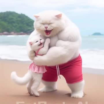 Daddy Fights Shark to Save a Kitten 🐈👊🐬 #ai #cat #catlover #story #cutecat #cute