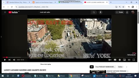 Fibby chonging cigar touring NYC gangster spots