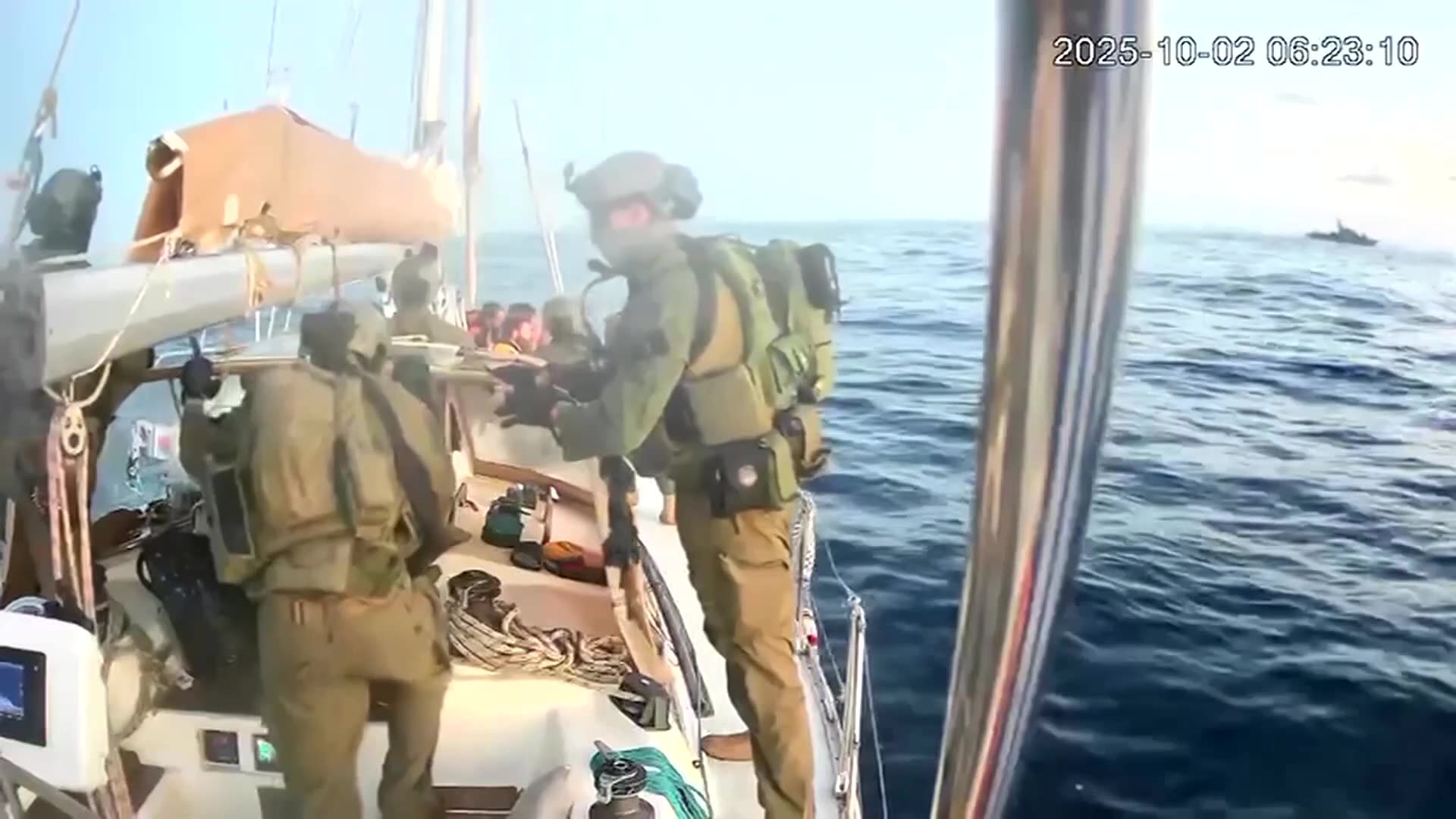 Footage shows flotilla vessels being boarded by Israeli navy