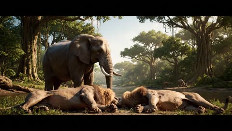 Fight Between Two Lions