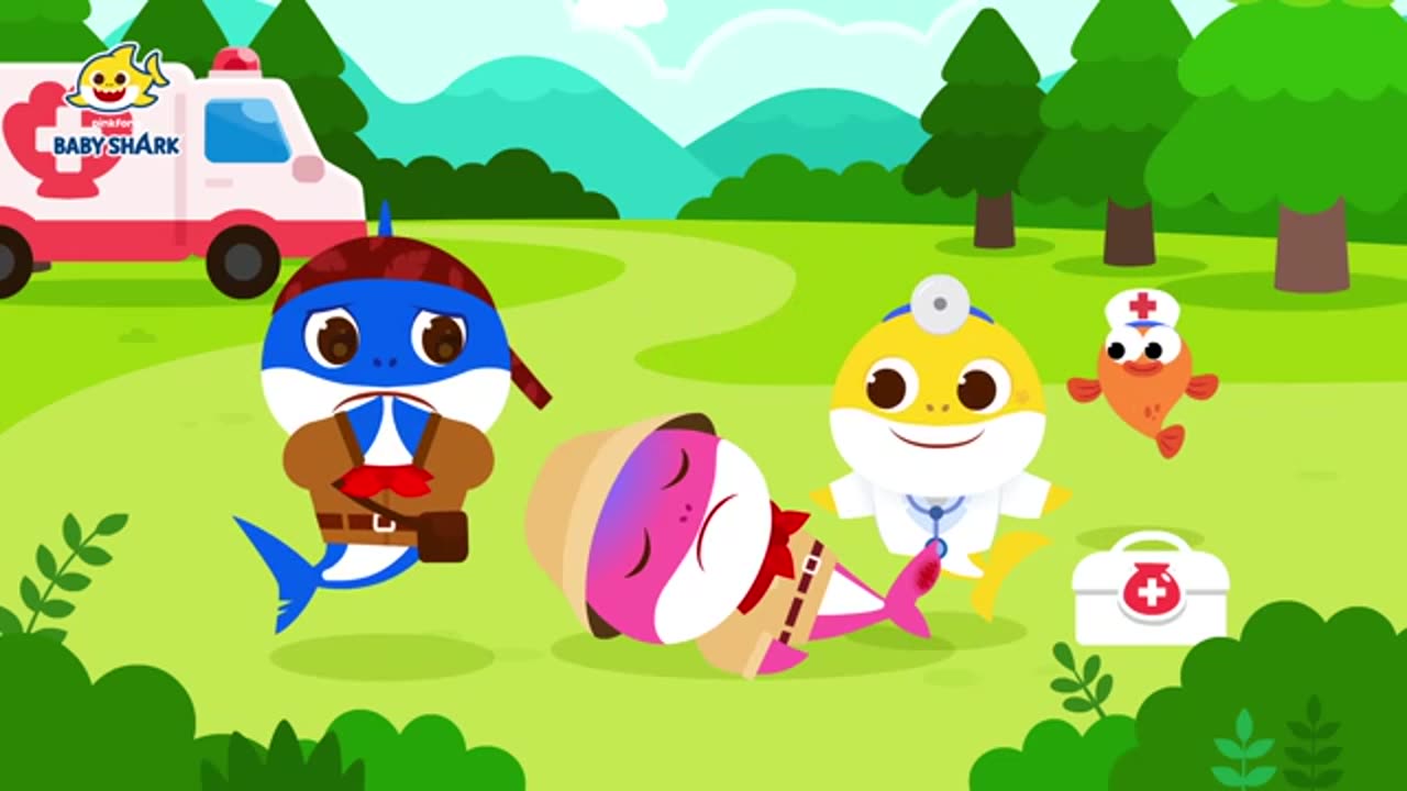[🏥NEW] Yikes! The Shark Family Got Hurt! | Baby Shark Doctor | Hospital Play | Baby Shark Official