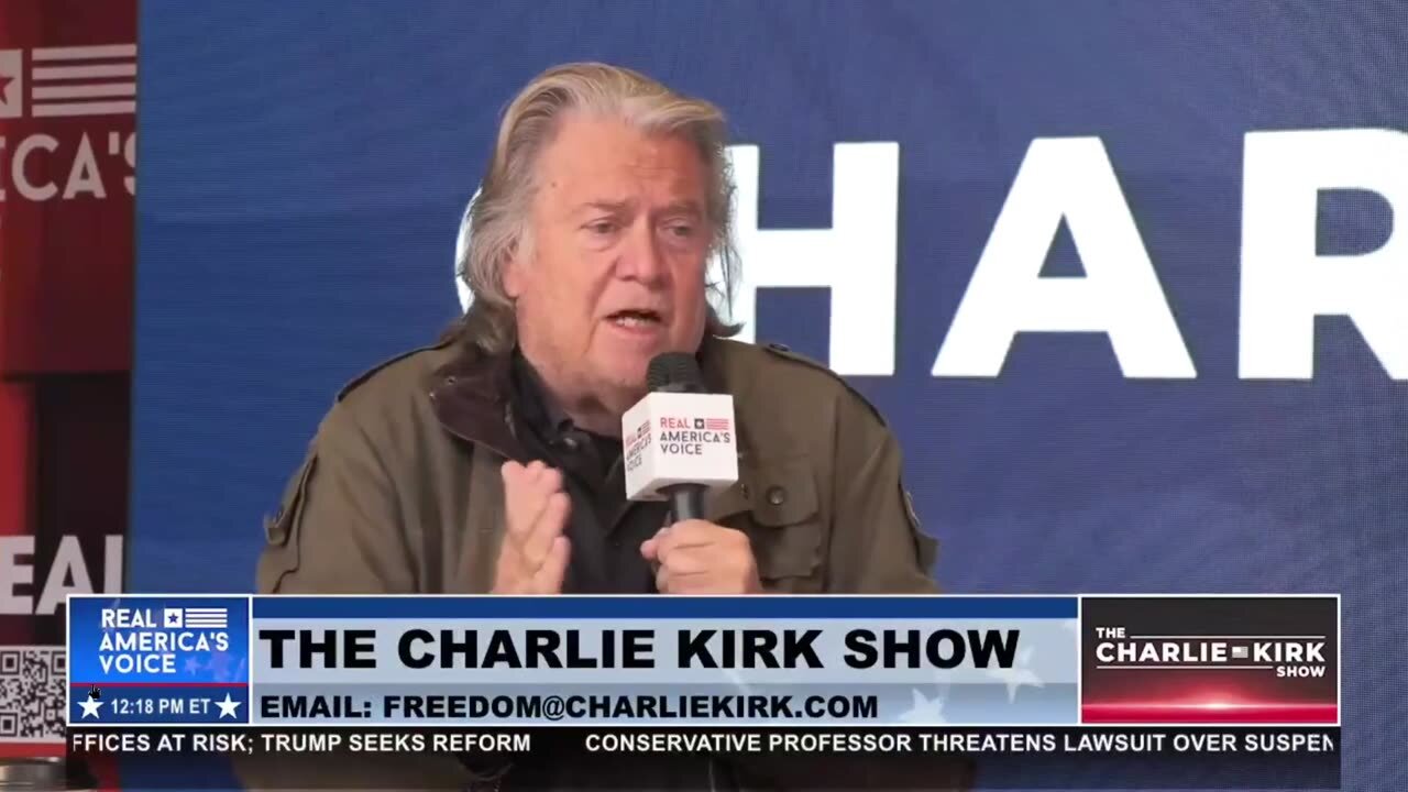 SHOULD SPEAKER JOHNSON STEP DOWN_ Steve Bannon with Charlie Kirk