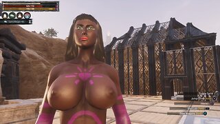 Conan Exiles, leveling up, busty, boobs, breast expansion, huge tits