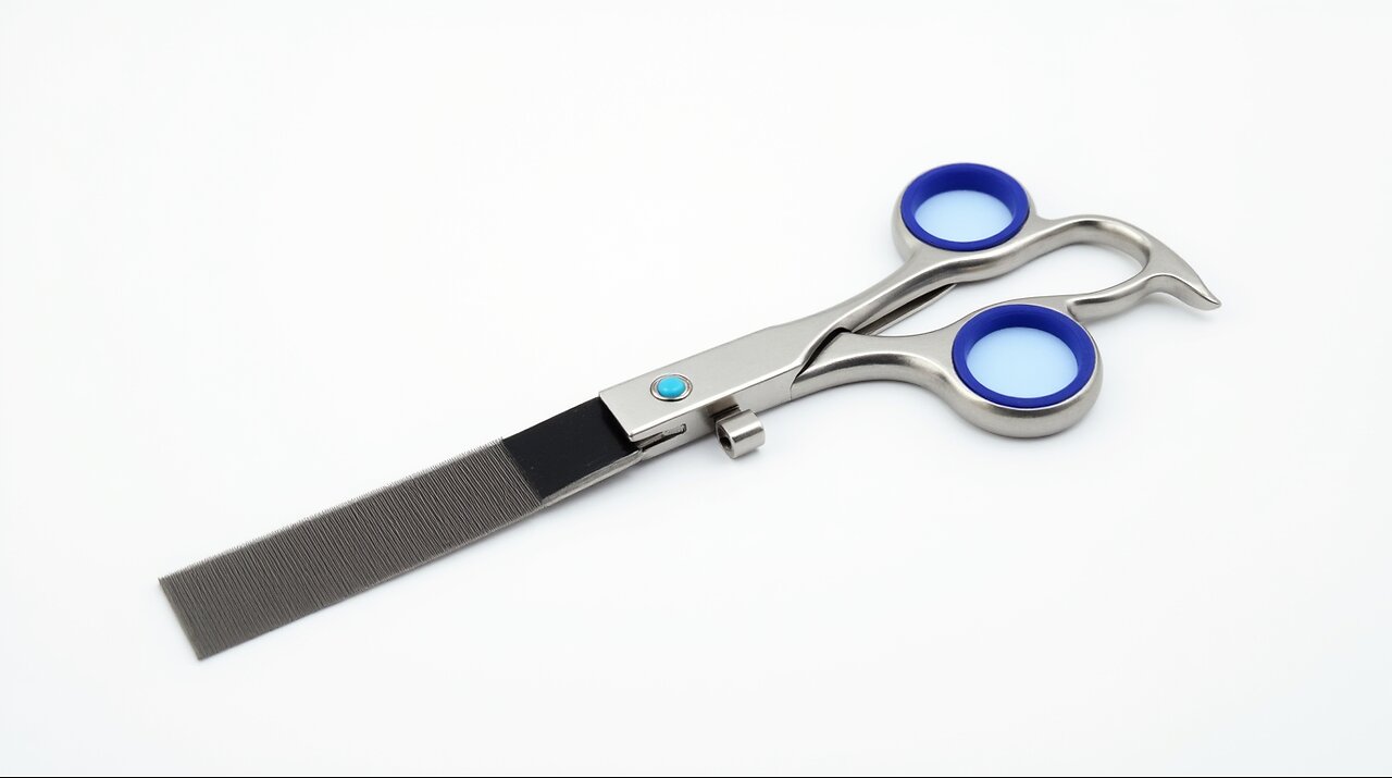 Why do some grooming scissors have fine teeth?