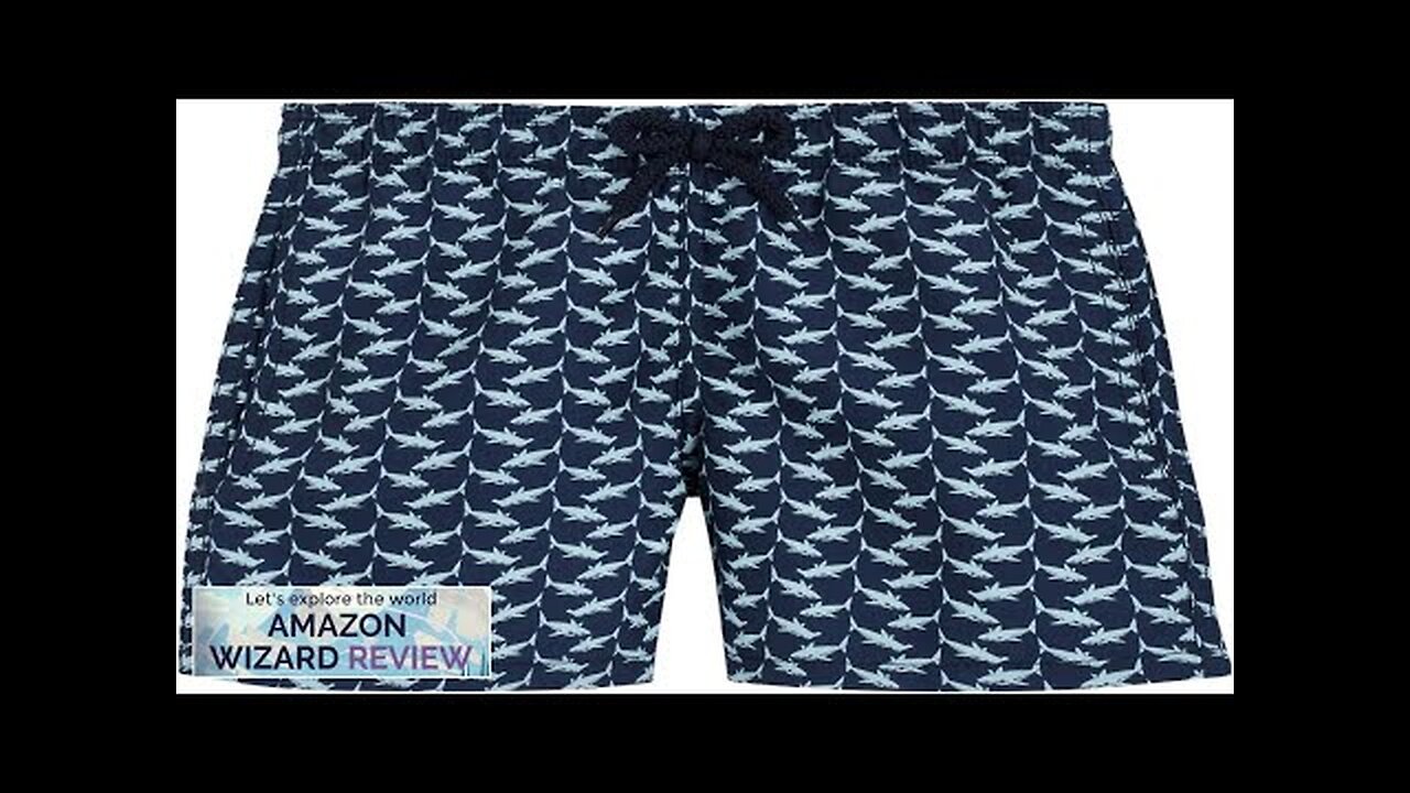 Vilebrequin Boys Swim Trunks Net SharksThe houndstooth on the graphic print of these Jim Review