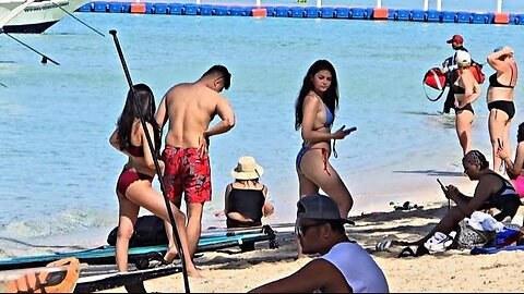 Having Fun On a Warm Beach On October 23 2025, In The Morning Towards Noon