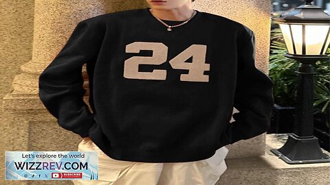 INCERUN Mens Number Print Long-Sleeve Sweatshirt Fashion Comfortable Solid Color Crew Neck Review