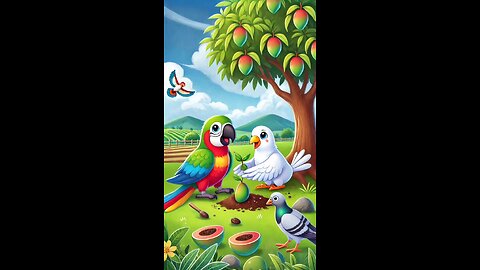 🐦🦜 Parrot And pigeon plan to plant ☘️ a Tree 🎄🌴