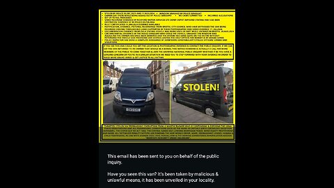 🚨 Breaking News! Public notice concerning stolen Van Vivaro no. OV13 GVE!