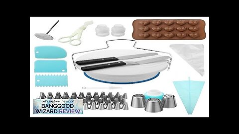 117Pcs Cake Decorating Tool Kit Baking Fondant Supplies Turntable Bag Tip Spatula Review