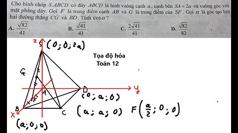 Toán 12: Cho hình chóp S.ABCD có đáy ABCD là hình vuông cạnh a, cạnh bên SA=2a và vuông góc với mặt