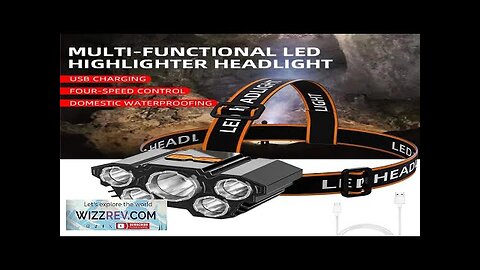 5 LED Headlamp Rechargeable with Built in 18650 Battery Strong Light Headlight Review