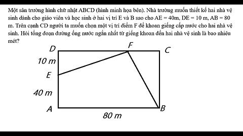 Bất đẳng thức Minkowski: Một sân trường hình chữ nhật ABCD (hình minh họa bên). Nhà trường muốn