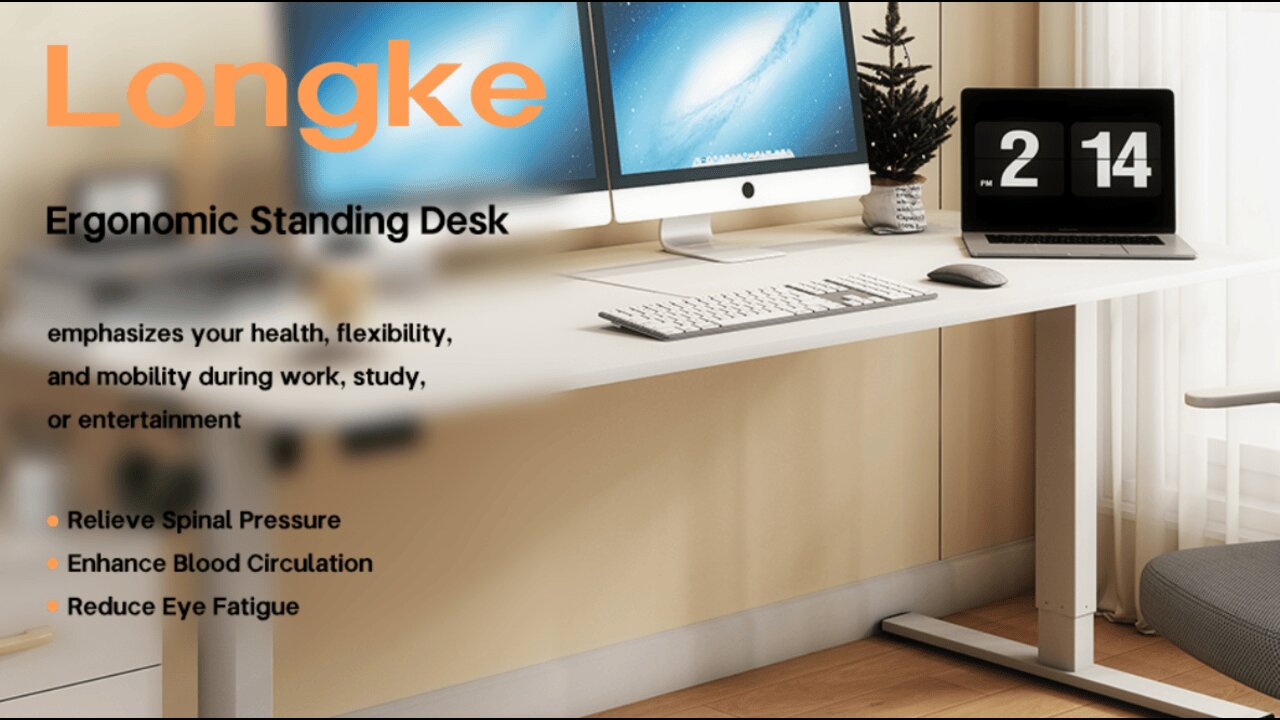 Electric Standing Desk Adjustable Height, Stand up Home Office Desk