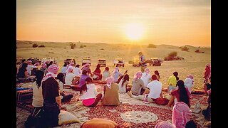 Sunset Over the Desert of Qatar | Golden Sands & Arabian Horizons
